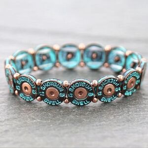NWT Western Silver Shotgun shell stretch bracelet